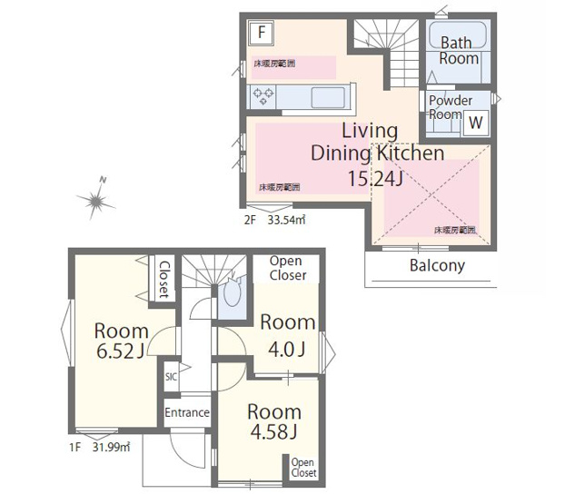 【間取り】 | 練馬区富士見台３丁目　新築戸建て | 足元から伝わるぬくもりが、家族の時間をやさしく包み込むLDK