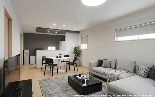 【居間・リビング】 | 【LDK　イメージパース】
※画像は設計図面を基に作成したイメージです。