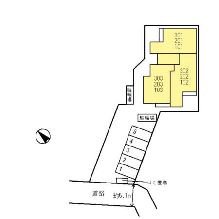 和泉市王子町３丁目のハイツの区画図