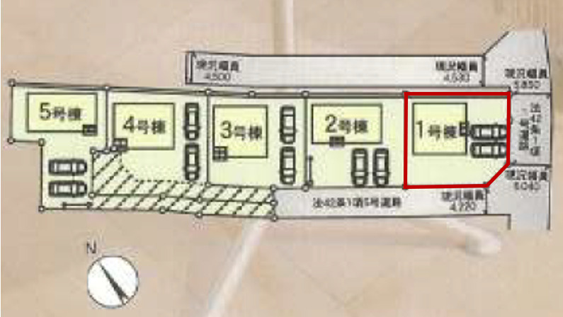 高崎市吉井町吉井川第3（全5棟）1号棟の区画図