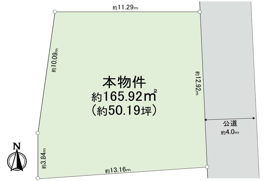 敷地面積50坪　売地　川越市笠幡