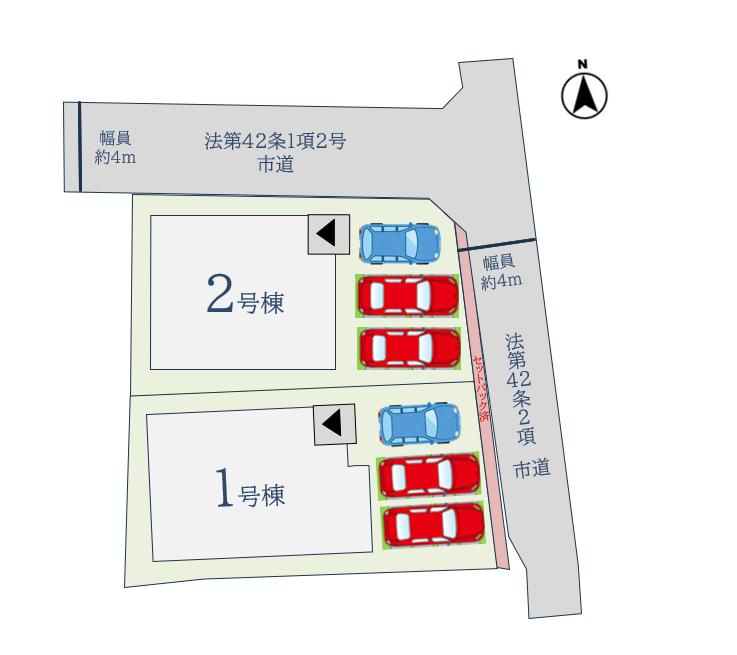 佐賀市本庄町大字本庄8期　2号棟の区画図