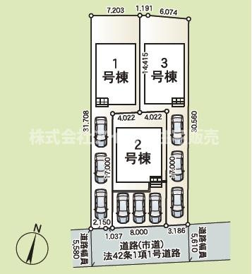 ♥♥南城市佐敷佐敷第1-3号棟（全3棟）の区画図