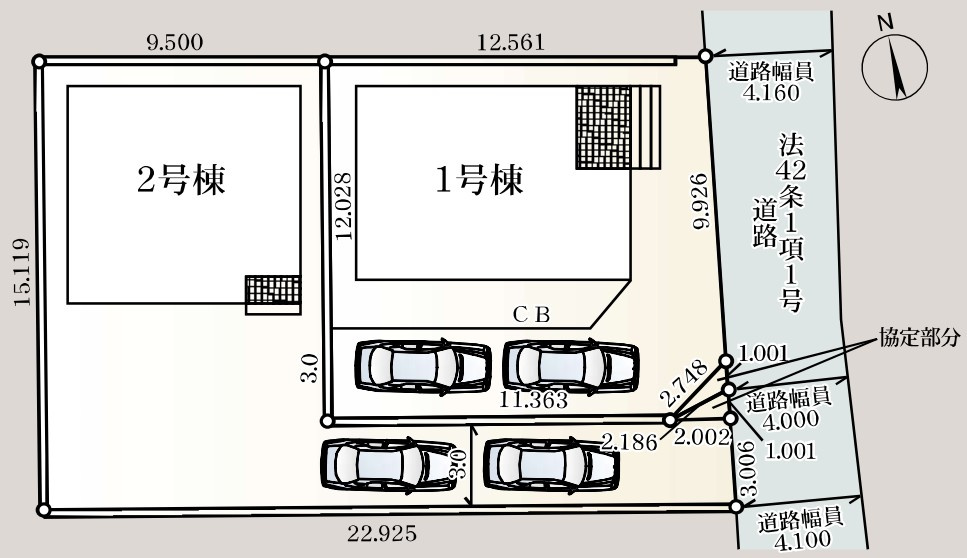 Cradle garden　熊谷市久保島第3の区画図|図面と現況が異なる場合、現況を優先とします。【1号棟】