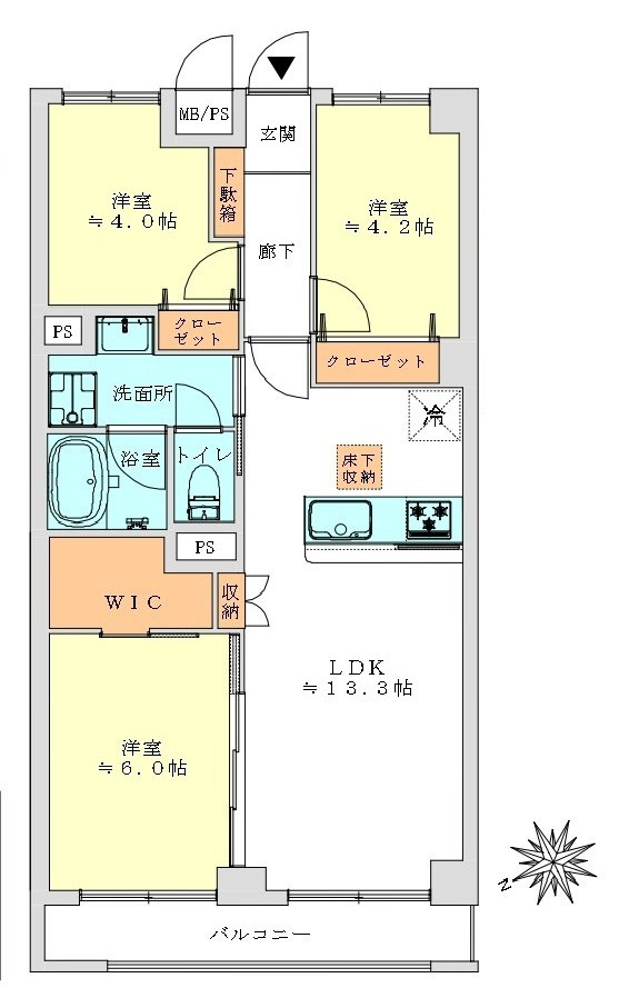 ライオンズマンション宮崎台第３の間取り