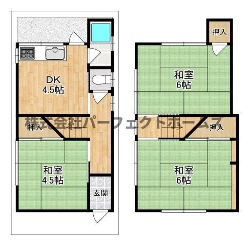 村野東町戸建　賃貸の間取り