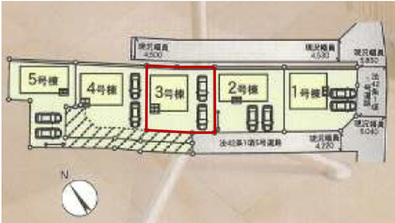 高崎市吉井町吉井川第3（全5棟）3号棟の区画図