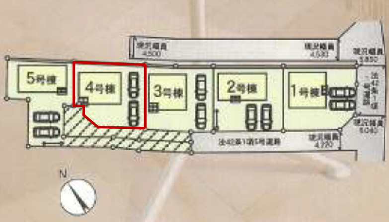 高崎市吉井町吉井川第3（全5棟）4号棟の区画図