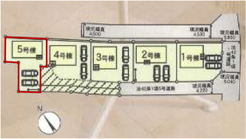 高崎市吉井町吉井川第3（全5棟）5号棟の区画図