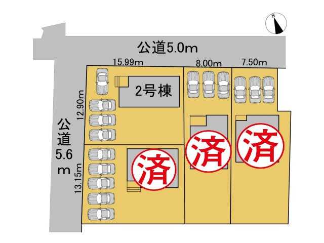 【商談中】クワイエ　大垣市平町第２　全4区画分譲の区画図|■区画図
■YAMADA電機の　ヤマダ不動産　株式会社リライフ　
いつでもお問合わせ下さい。