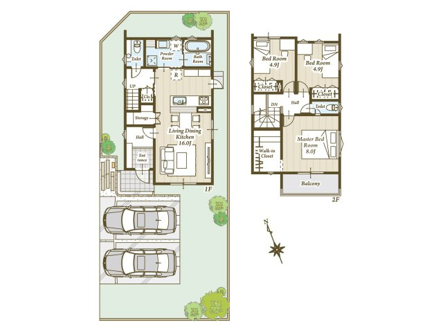 ミジュアリーコート南輝　①号地の間取り|３ＬＤＫ＋ＷＩＣ
