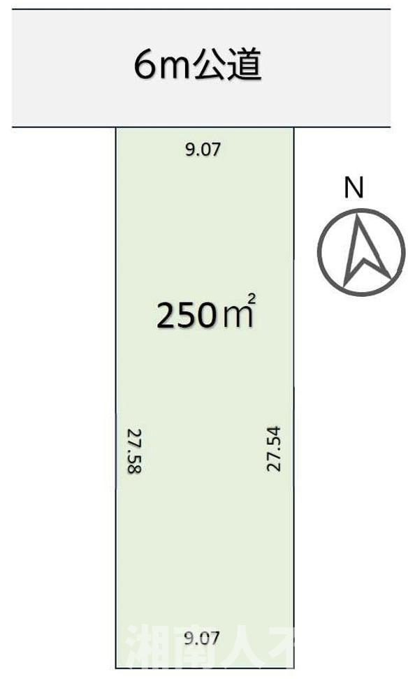 藤沢市鵠沼海岸５丁目４－８付近売地の土地図