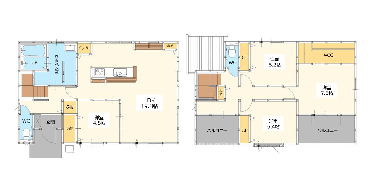 佐賀市南佐賀1丁目1期1号棟の間取り