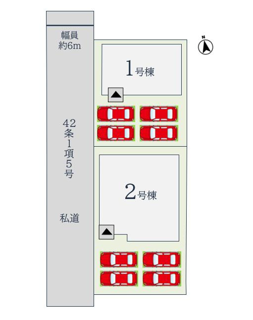 佐賀市南佐賀1丁目1期1号棟の区画図