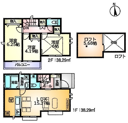 調布市深大寺元町４丁目 京王線 調布駅 新築戸建の間取り