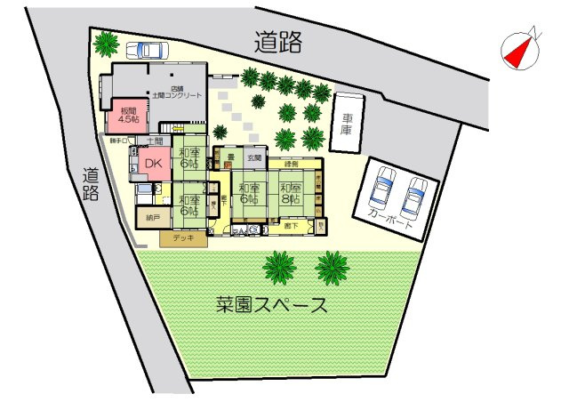 丹波市市島町中竹田の中古一戸建の区画図