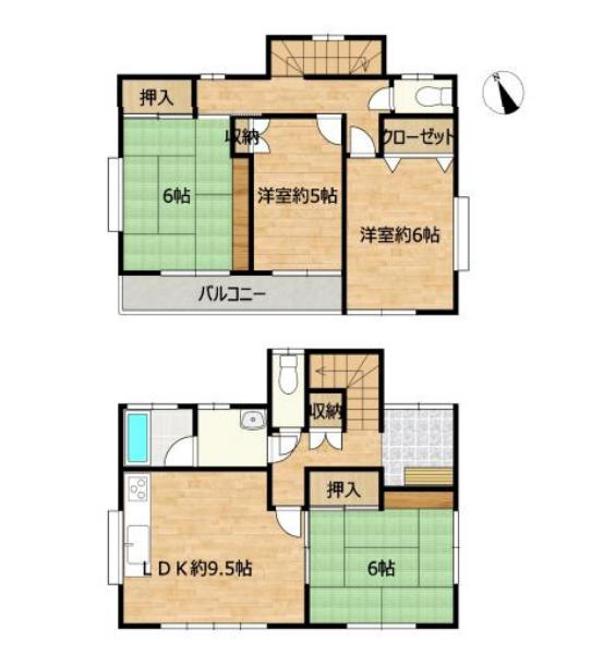 阿見町岡崎1丁目　中古戸建の間取り
