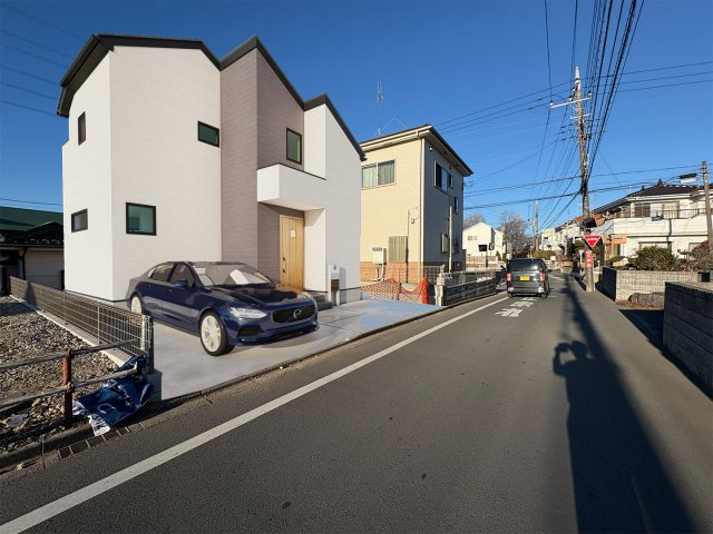 【外観】 | 青く澄み渡った綺麗な空と、陽の光をたっぷりと受ける、そんな新築住宅で新生活をスタートしてみませんか？見学・ご相談等、ミライズホーム(株)までお気軽にご連絡下さい。