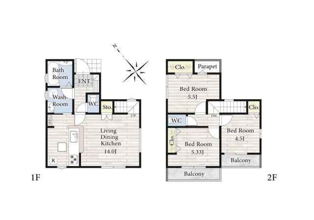 【間取り】 | 陽の光をたっぷりと浴びながら気持ち良く生活が出来ます。夢のマイホーム、夢ではなく実現出来ます！見学・ご相談等、お気軽にご連絡下さい。