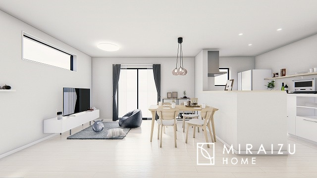 【完成予想図】 | ご家族様のプライベート空間が確保できる素敵な間取りです。また敷地ゆったりですので、おうち時間を楽しむのにもぴったりですね♪