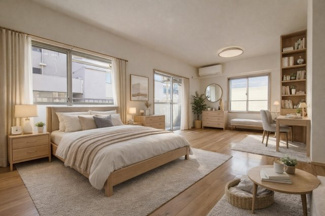 【洋室】 | 【現地内覧会】モナーク杉並　A棟 | 寝室（家具などはCGです）