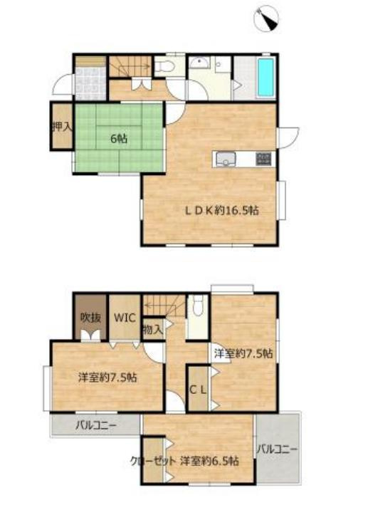牛久市牛久町　中古戸建の間取り