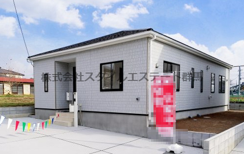 クレイドルガーデン高崎市金古町第16　4号棟（平屋）の完成予想図|高崎市金古町に平屋住宅を建築中です。こちらは施工例なのでイメージとしてご覧下さい。
お客様のご都合に合わせて同仕様の物件もご見学頂けます♪
クレイドルガーデンはシンプルで飽きのこないデザインです☆