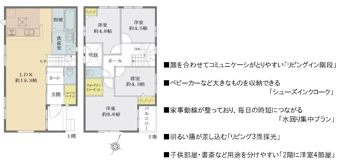 松戸市緑ケ丘２期　全２邸の間取り|２号棟