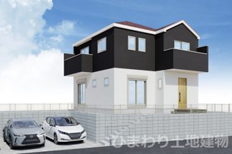 【外観】 | 秦野市鶴巻南4丁目  1号棟 2期 | イメージパース（完成時に現況と異なる場合は現況優先となります）