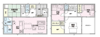 【間取り】 | 新潟市東区白銀第6  2号 | 4LDK＋Sの間取り、駐車スペース2台可です('ω')ノ