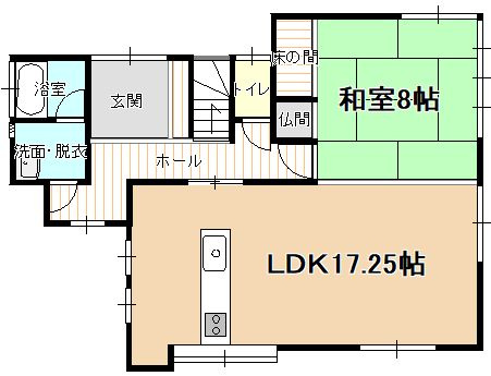 鶴岡市青柳町　中古住宅の間取り|1階間取図