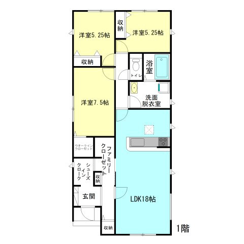 【間取り】 | グラファーレ高崎市下中居町2期ー③ | 人気の3LDK「平屋」住宅登場です！
ファミリークローゼットやシューズインクローク完備！