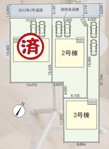 東海市富木島町西長口78『仲介手数料無料』新築戸建ての区画図