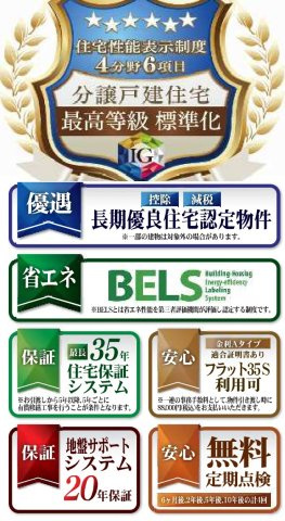 松戸市千駄堀新築戸建【寒風台小学校：10分】の構造・工法・仕様|各種税制優遇ある長期優良住宅認定物件・BELS省エネ認定