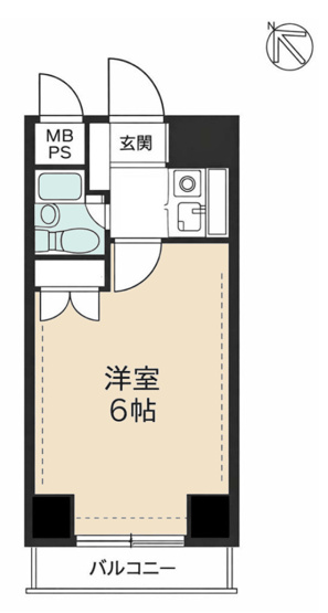 【間取り】 | ワコーレ町田 | 1Kは、キッチンと居室が分かれているため、生活空間にメリハリをつけられますね。料理の臭いが気になりにくく、来客時にもプライベート空間を確保しやすい点が魅力ですね。一人暮らしでも快適な生活を送れますよ。