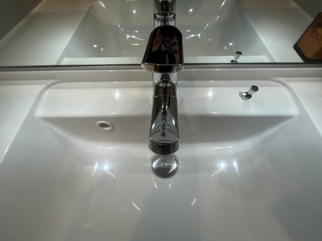 ヒルズ市が尾ブライトステージの独立洗面台|シャワー水栓付き。１４１８