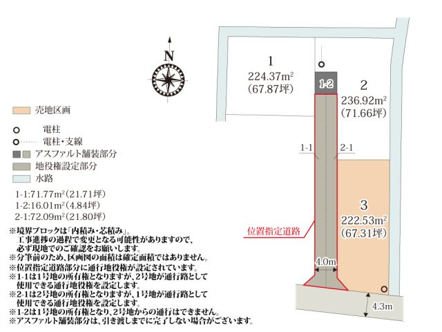 ワイウッドコート前橋市下新田町第9期【建築条件無し売地】の画像