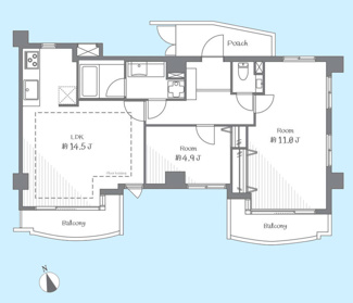 【間取り】 | パルロイヤルアレフ赤坂