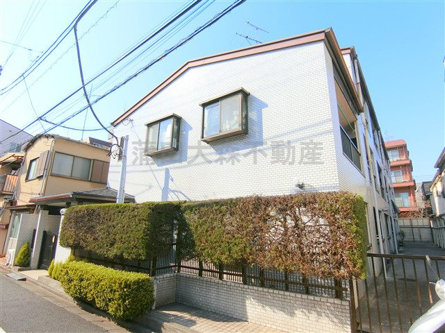 紀陽ハイツの外観|1980年4月築　鉄骨造地上3階建ての賃貸マンション　東京都大田区千鳥1丁目　
東急池上線千鳥町駅近徒歩3分、多摩川線武蔵新田駅と下丸子駅も徒歩圏内