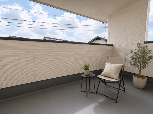 【バルコニー】 | 【バルコニー　CG家具設置イメージ】
※画像に含まれる家具家電はCGで作成されたイメージです。実際の物件には付帯しません。