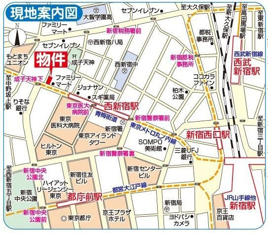 西新宿ローヤルコーポの地図