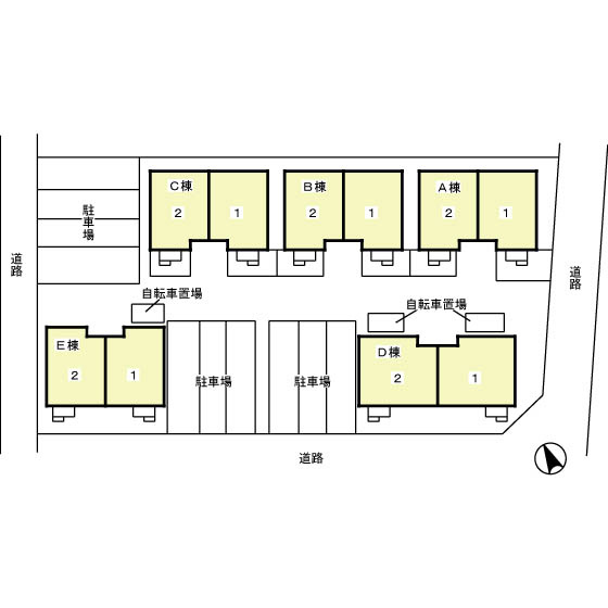 リビングタウン小牧原Bの区画図