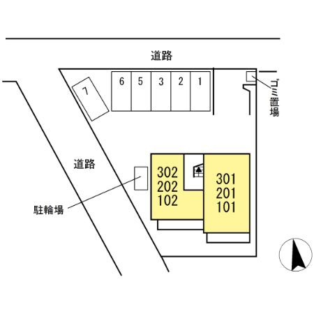 メゾン柚子の駐車場