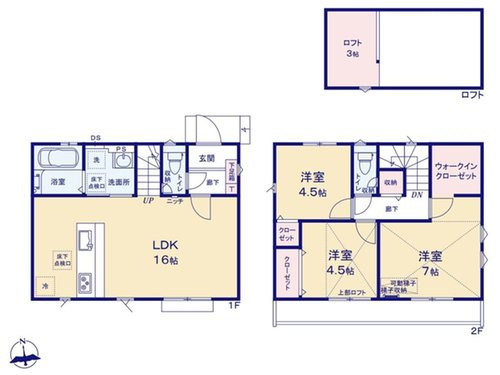 【GRAFARE　ZEH水準仕様】小平市小川東町４期の間取り|〇 本物件【１号棟】の間取・平面図です〇　敷地面積:100.0㎡　建物面積:79.48㎡　
