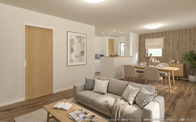 【完成予想図】 | 【LDK　イメージパース】
※画像は設計図面を基に作成したイメージです。