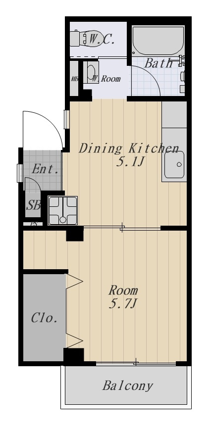 パークサイドハウスK 201号室の間取り
