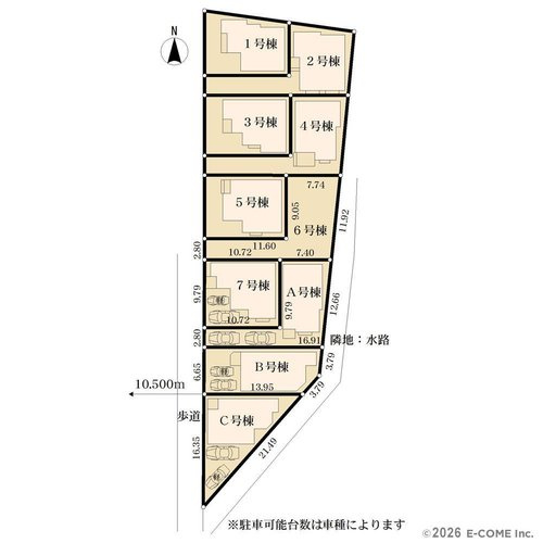 小平回田町　新規全10区画の区画図