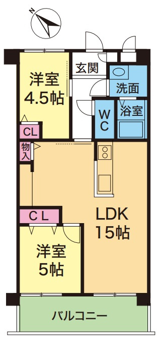 YKハイツ宮の上の間取り