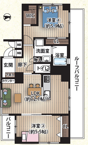 ユニ・アルス真田山南の間取り