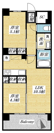 【間取り】 | センチュリー八王子ルミエール